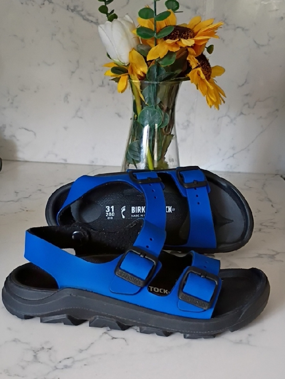 Birkenstock Kid's Blue Two-Strap Sport Sandals